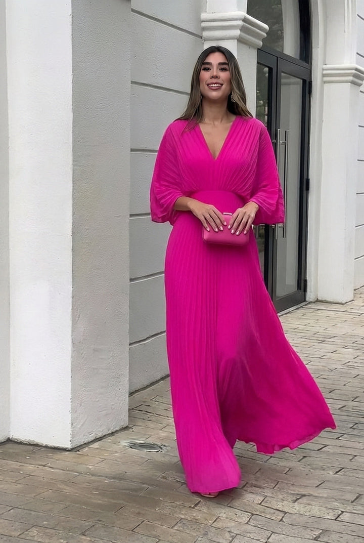Stephanie | Elegant Pleated Maxi Dress