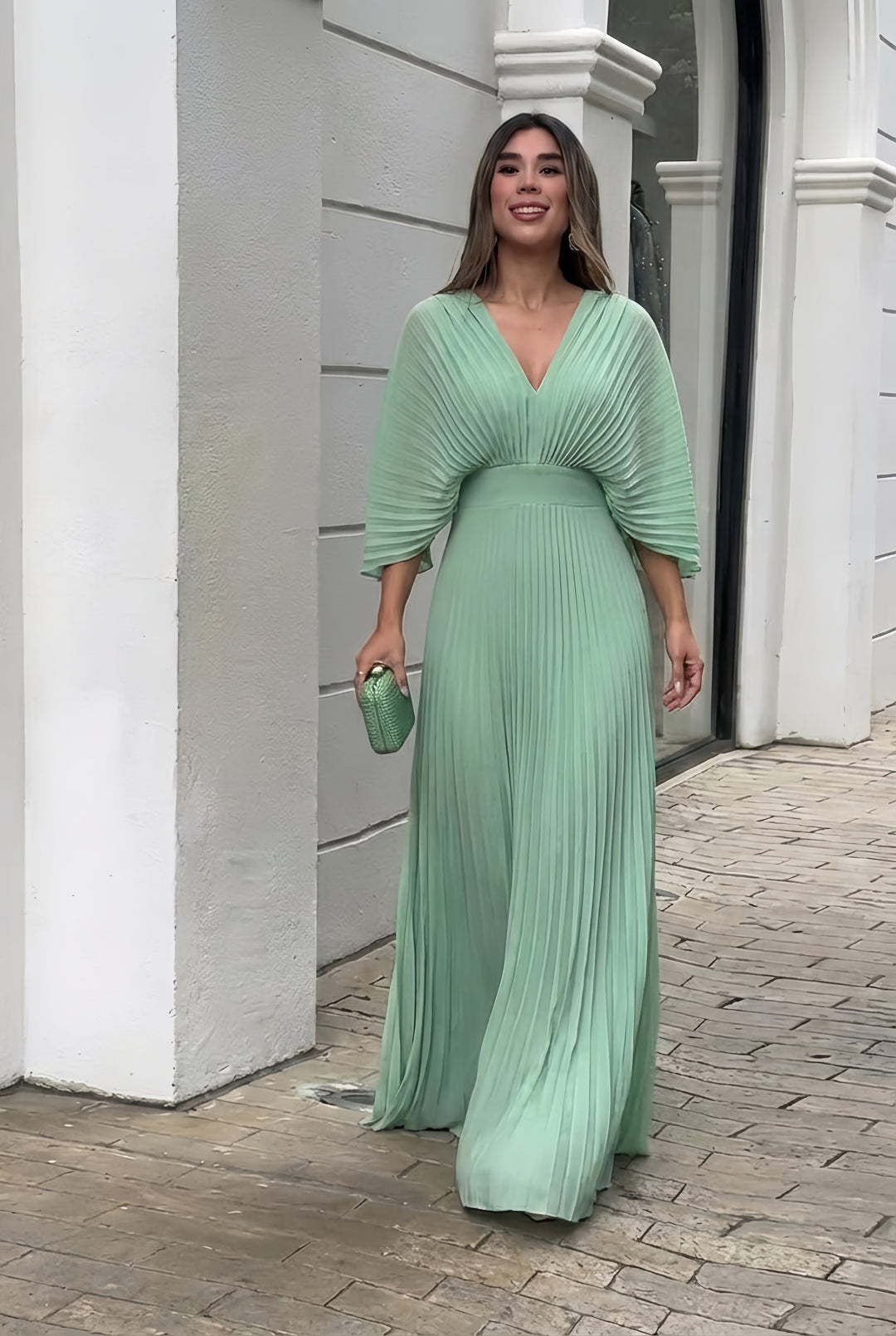 Stephanie | Elegant Pleated Maxi Dress