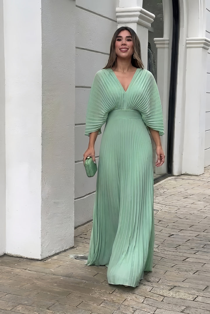 Stephanie | Elegant Pleated Maxi Dress