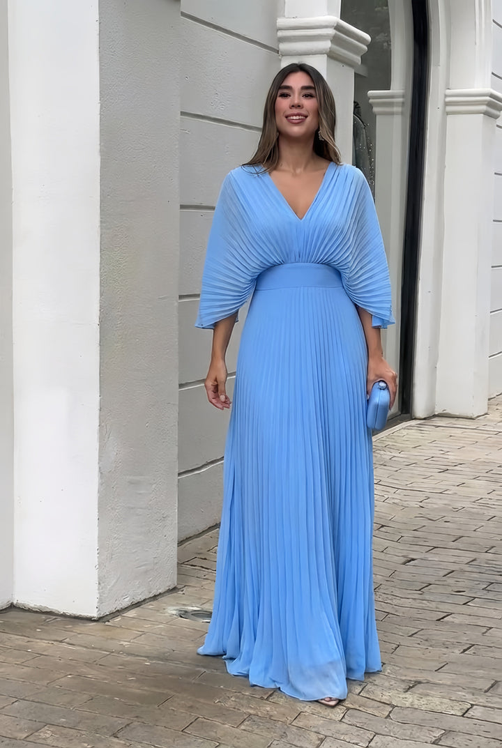 Stephanie | Elegant Pleated Maxi Dress