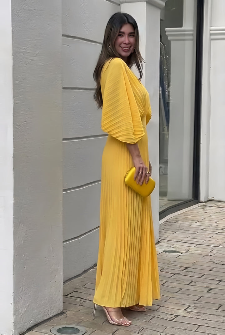 Stephanie | Elegant Pleated Maxi Dress