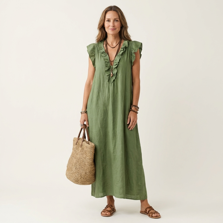 Cordelia linen maxi dress - Green