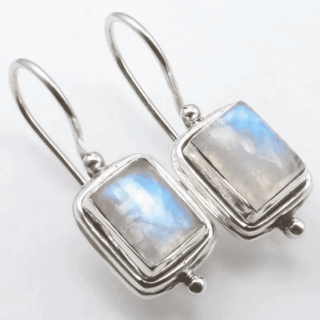 Lustre | Square Moonstone Earrings