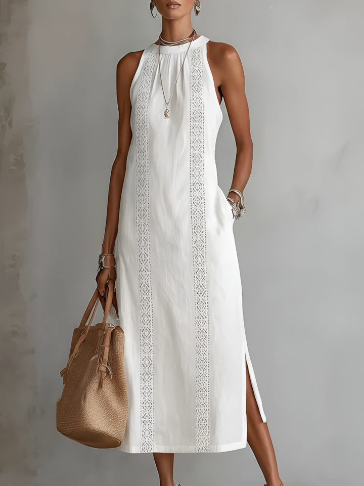 Jimena | Stand-Collar Midi Dress