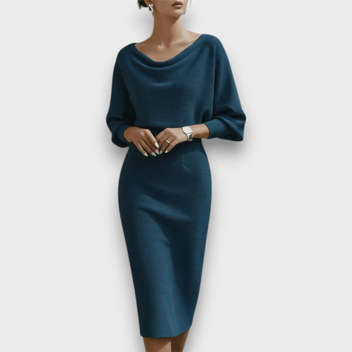 Lunaria | Draped Batwing Midi Dress