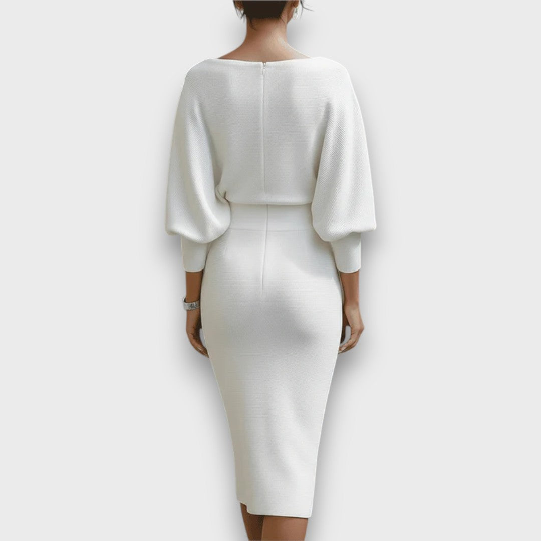 Lunaria | Draped Batwing Midi Dress