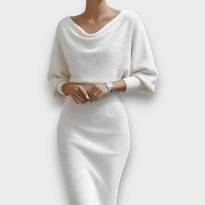 Lunaria | Draped Batwing Midi Dress