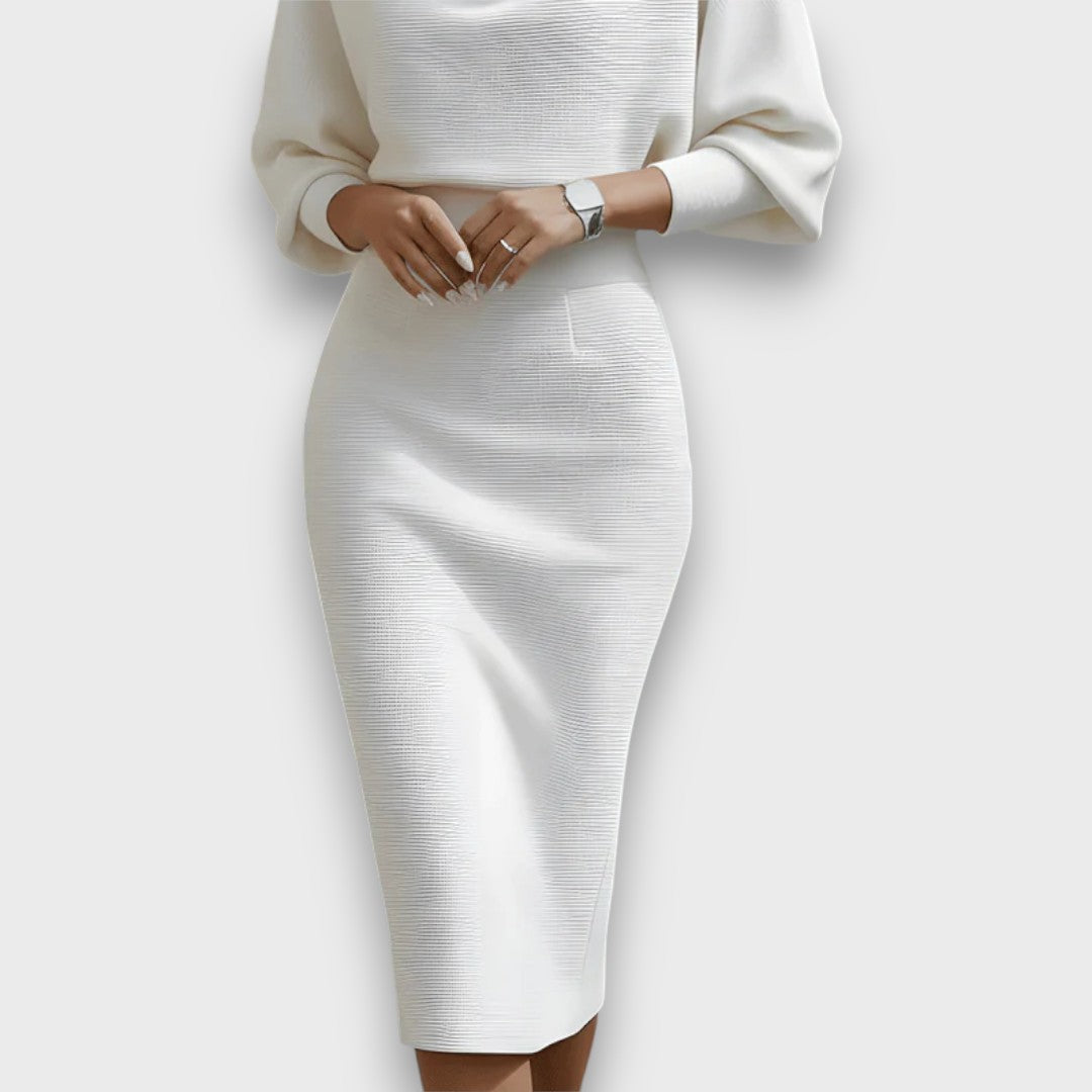 Lunaria | Draped Batwing Midi Dress