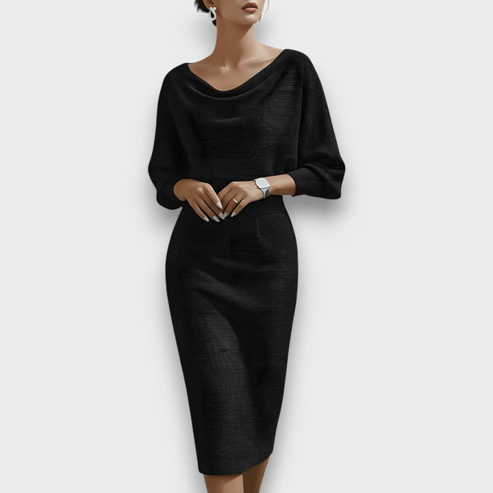 Lunaria | Draped Batwing Midi Dress