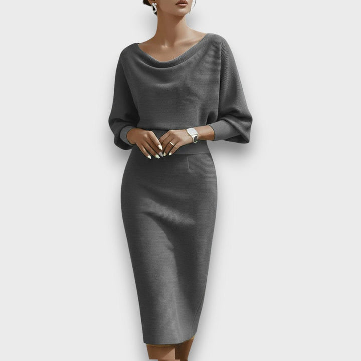 Lunaria | Draped Batwing Midi Dress