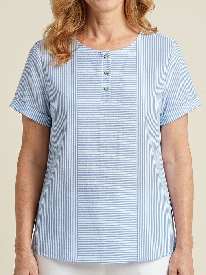 Lily striped blouse - Sky Blue