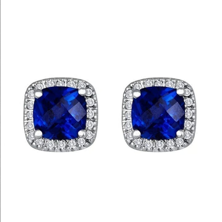 Saphir | Square Stud Earrings
