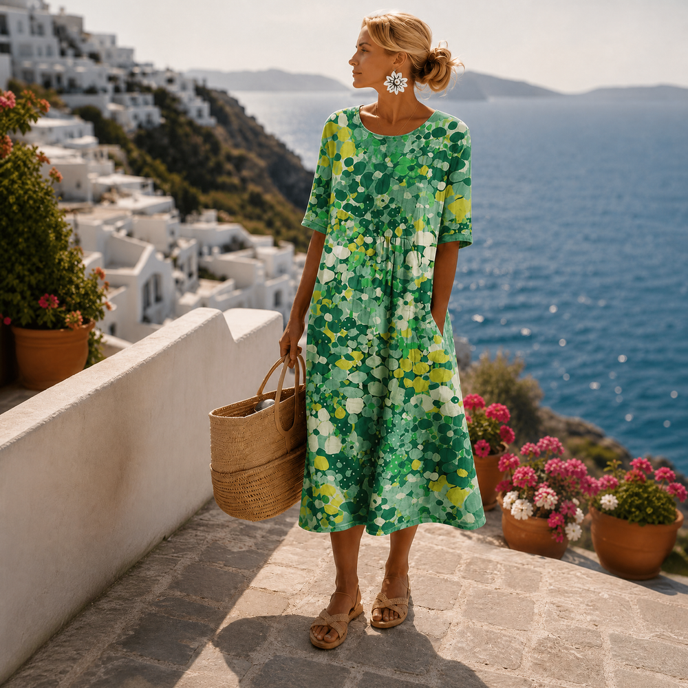 Elena floral midi dress - Green