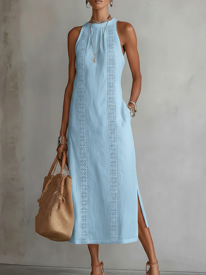Jimena | Stand-Collar Midi Dress