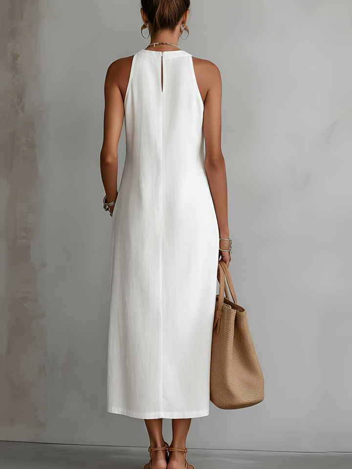 Jimena | Stand-Collar Midi Dress