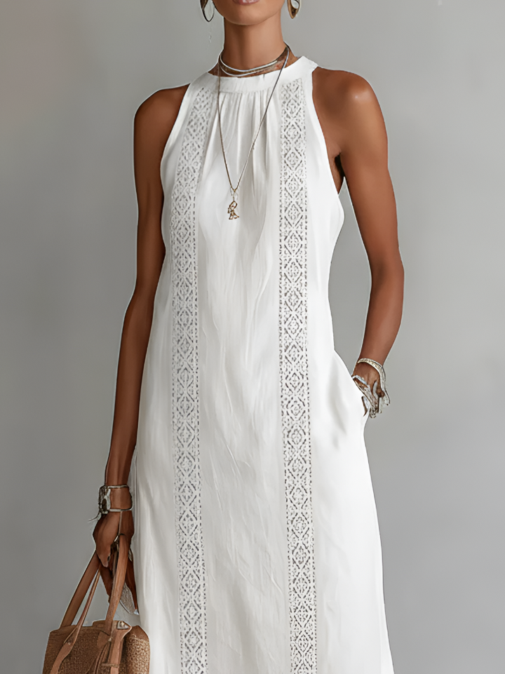 Jimena | Stand-Collar Midi Dress