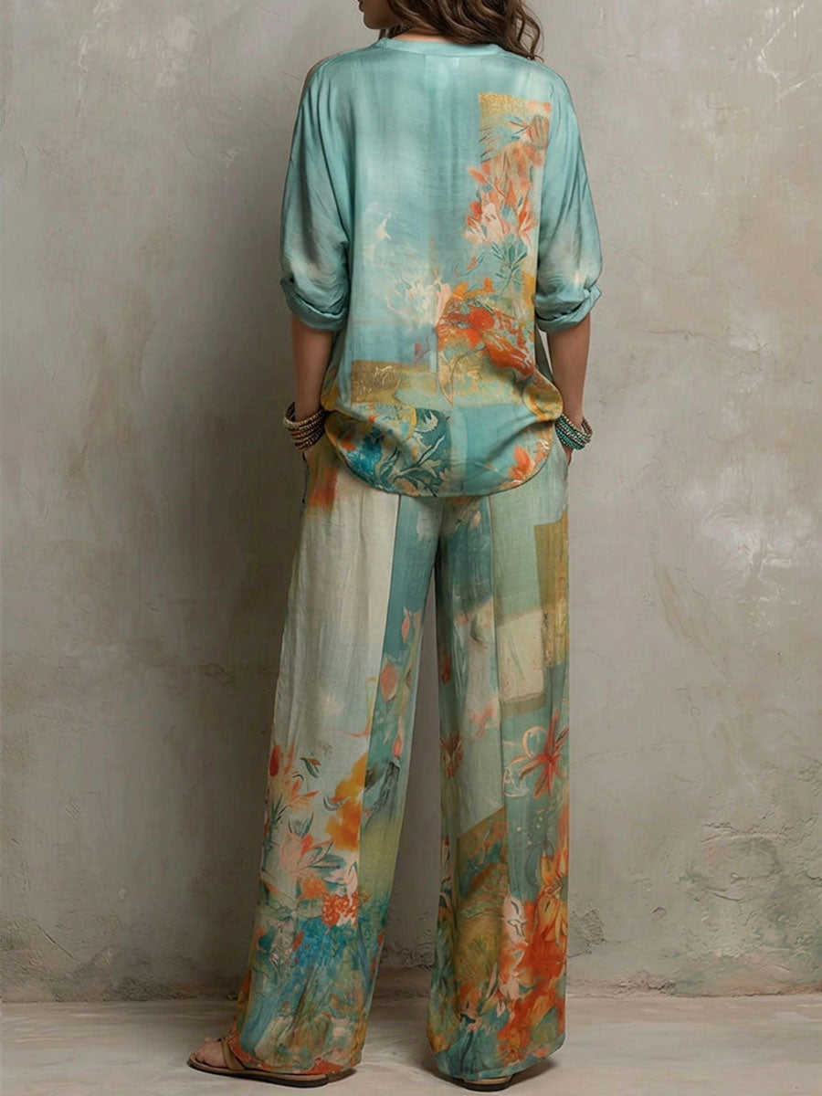 Chiara | Floral Wide-Leg Set