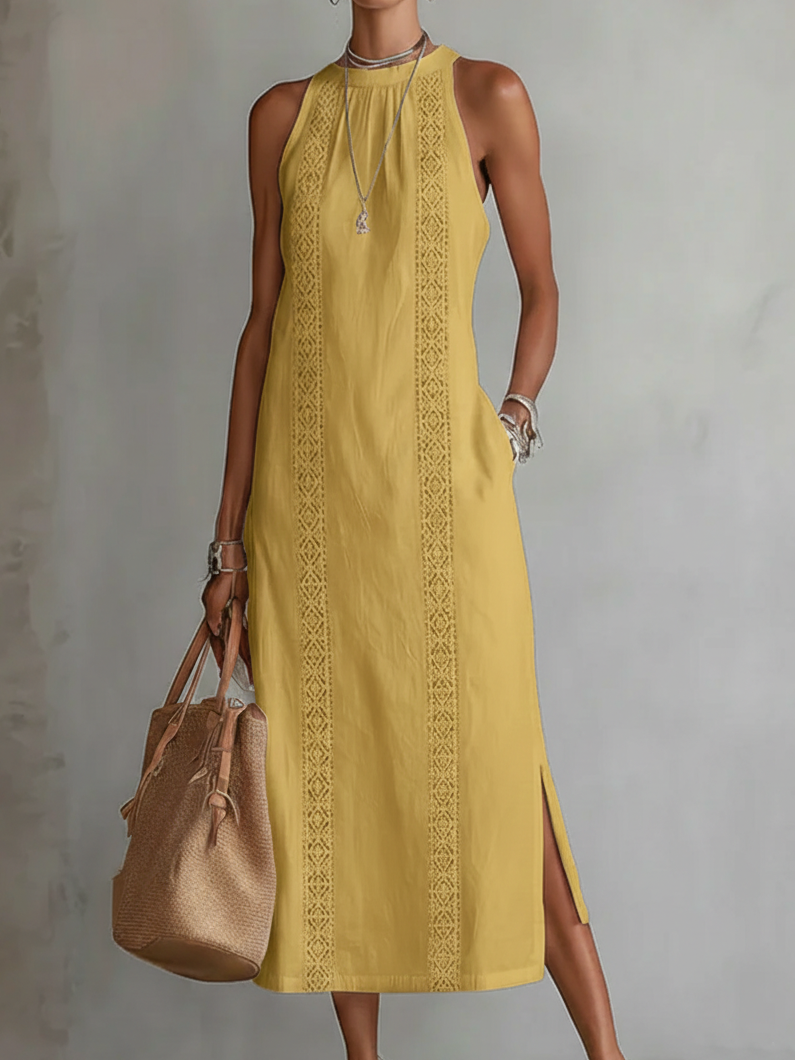 Jimena | Stand-Collar Midi Dress