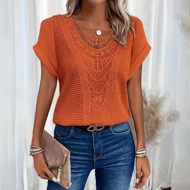 Clara crochet boho top - Orange