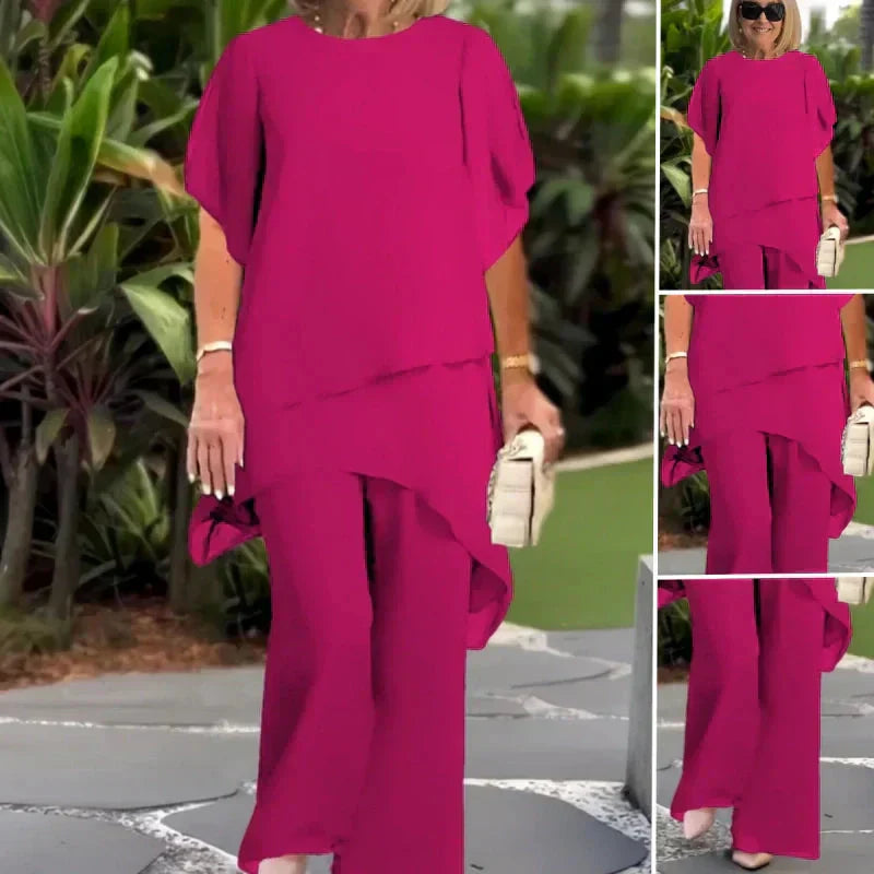 LORY | Suit with draped palazzo pants