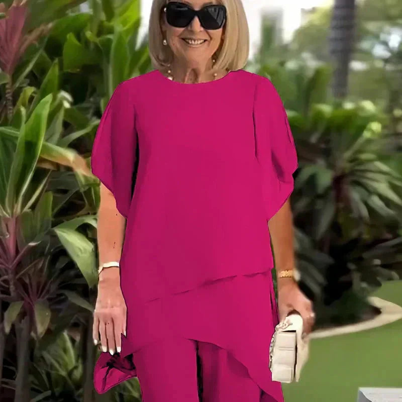 LORY | Suit with draped palazzo pants
