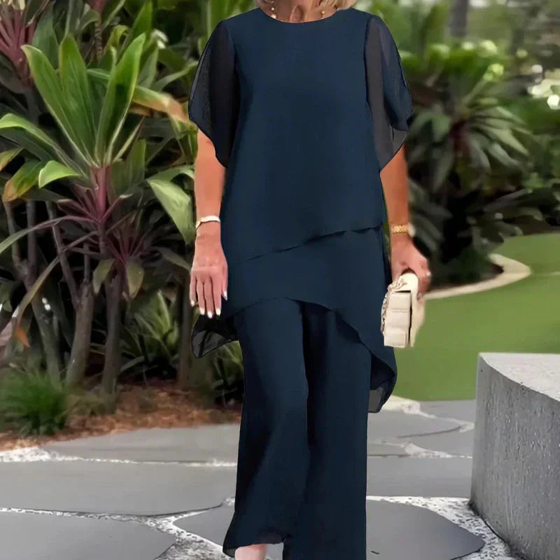 LORY | Suit with draped palazzo pants