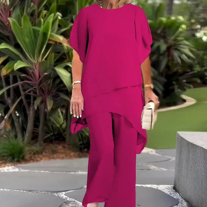 LORY | Suit with draped palazzo pants