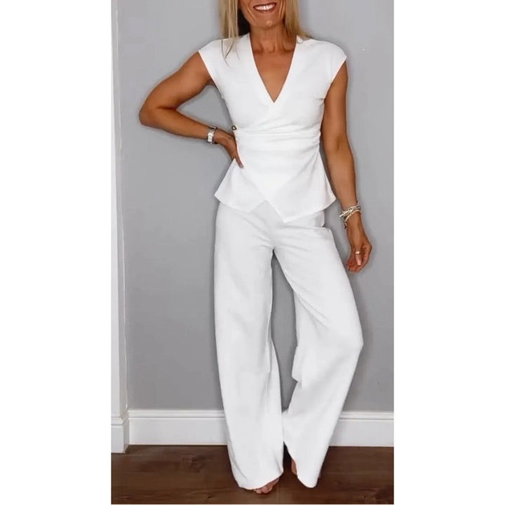 Angeliki | Elegant V-Neck Two Piece Set