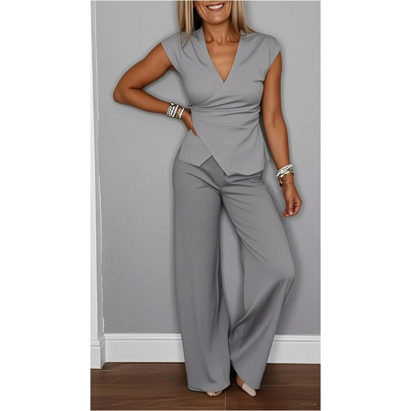 Angeliki | Elegant V-Neck Two Piece Set