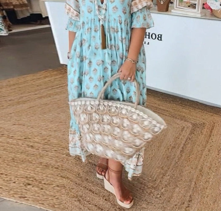 Ramona bohemian midi dress - Blue